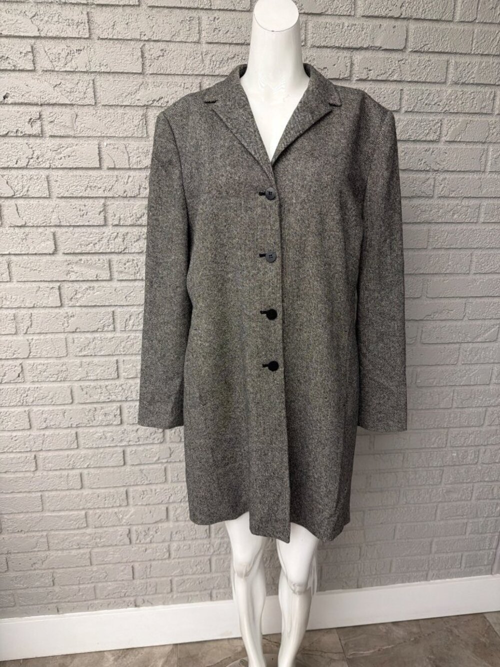 Ann Taylor Loft Women’s Wool Blend Longline Stretch Coat Jacket Size 14